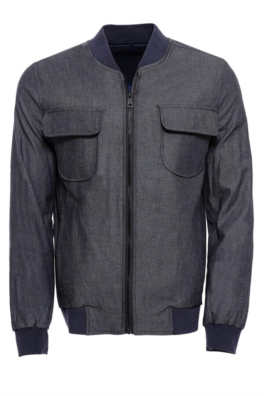 Lacivert Cepli Bomber Mont