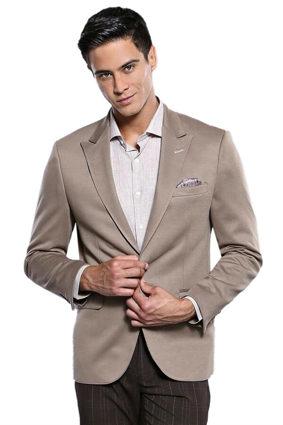 Penye Bej Slim Fit Ceket | Wessi