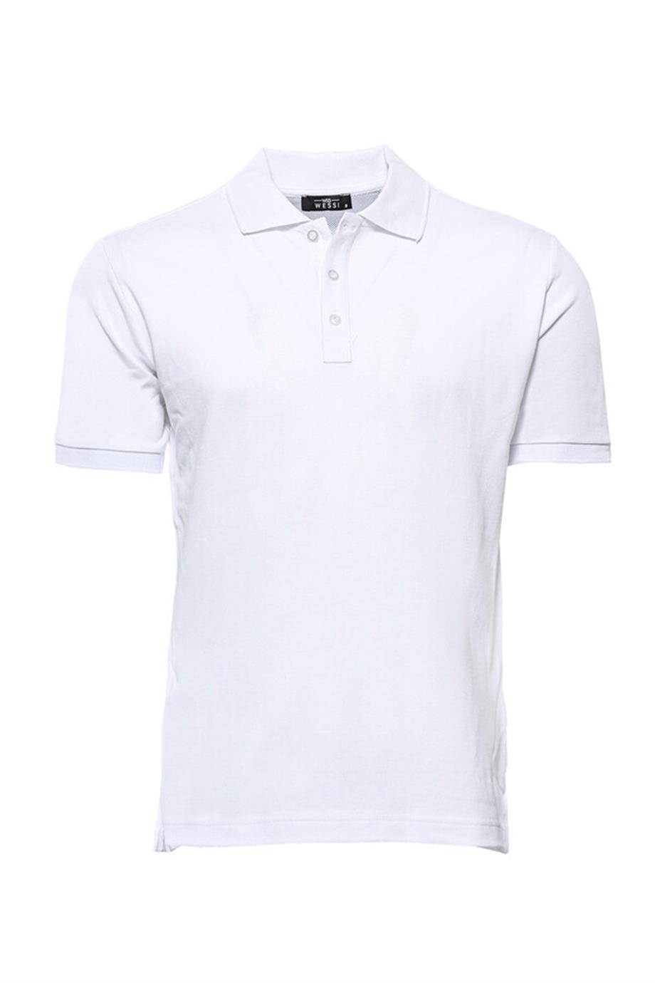 Polo Yaka Oxford Beyaz T-shirt | Wessi