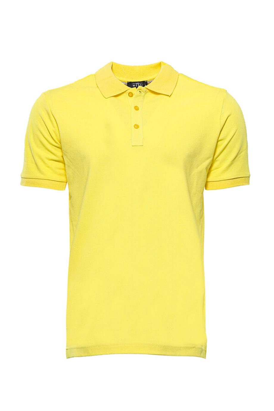 Polo Yaka Oxford Sarı T-shirt | Wessi