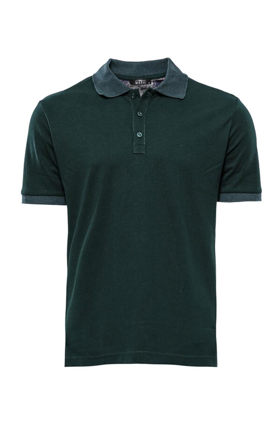 Polo Yaka Oxford Yeşil T-shirt | Wessi
