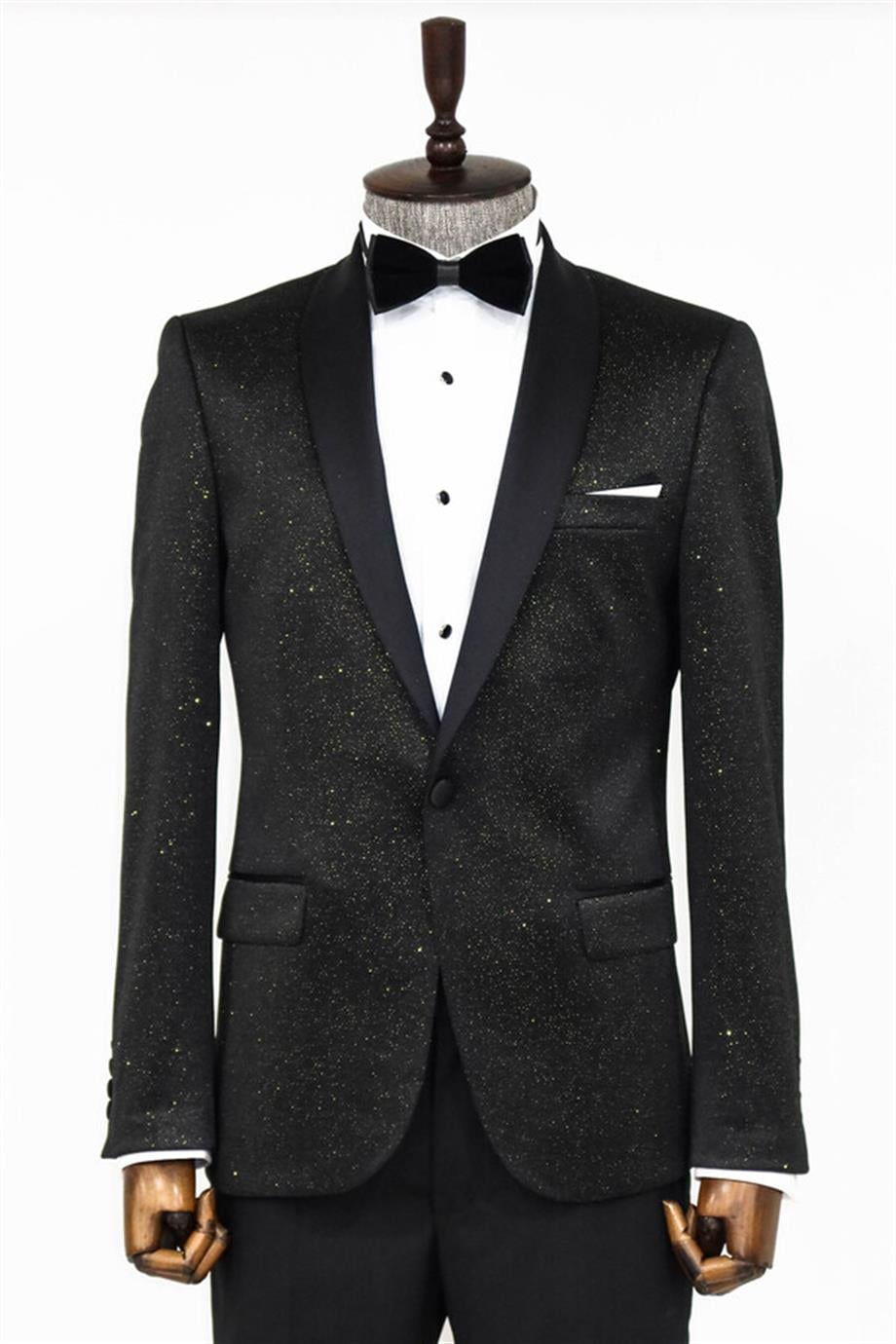 Şal Yaka Slim Fit Siyah Erkek Smokin Ceket