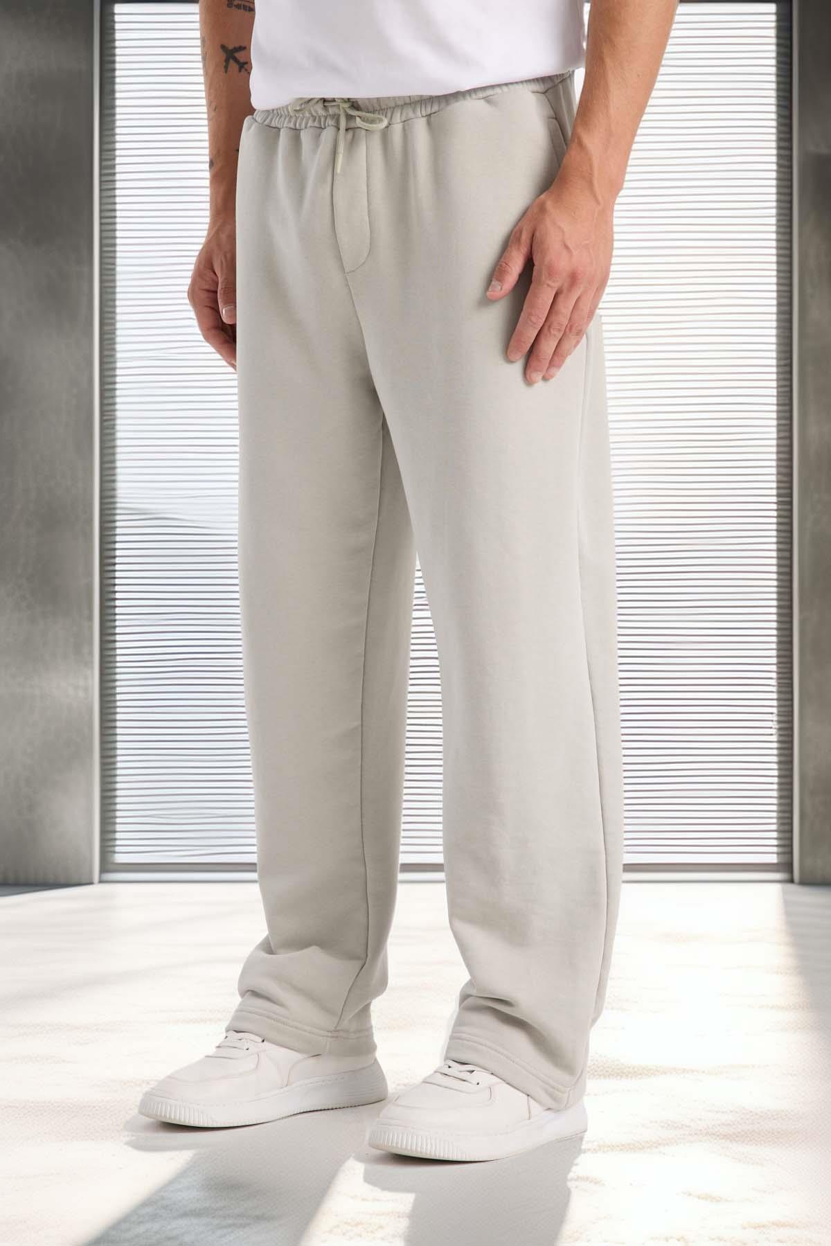 Mendes Baggy Kalıp Diagonal 3 İplik Kumaş Erkek Eşofman Altı Pantolon - Mineral Gri · 6
