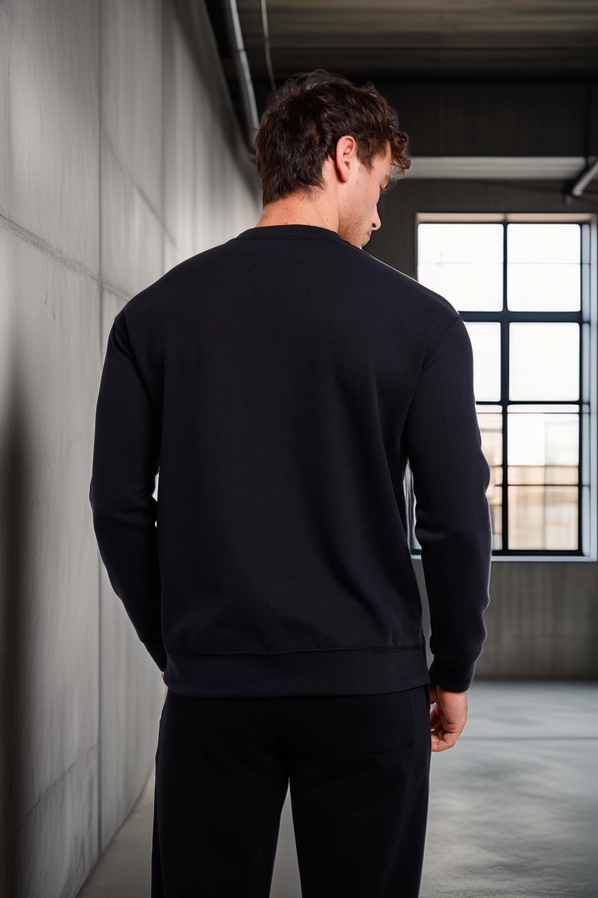 Wenders Relax Fit Basic Fırçalı Interlok Bisiklet Yaka Erkek Sweatshirt - Siyah · 8