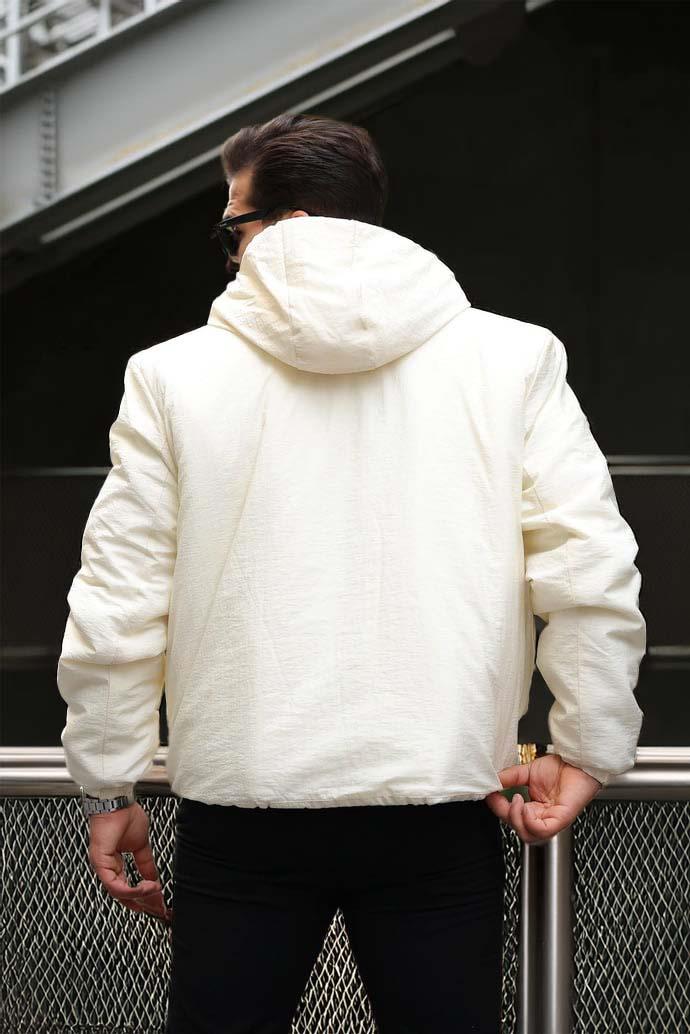 Oversize Cep Detaylı Kapüşonlu Hafif Şişme Mont - Ekru · 7