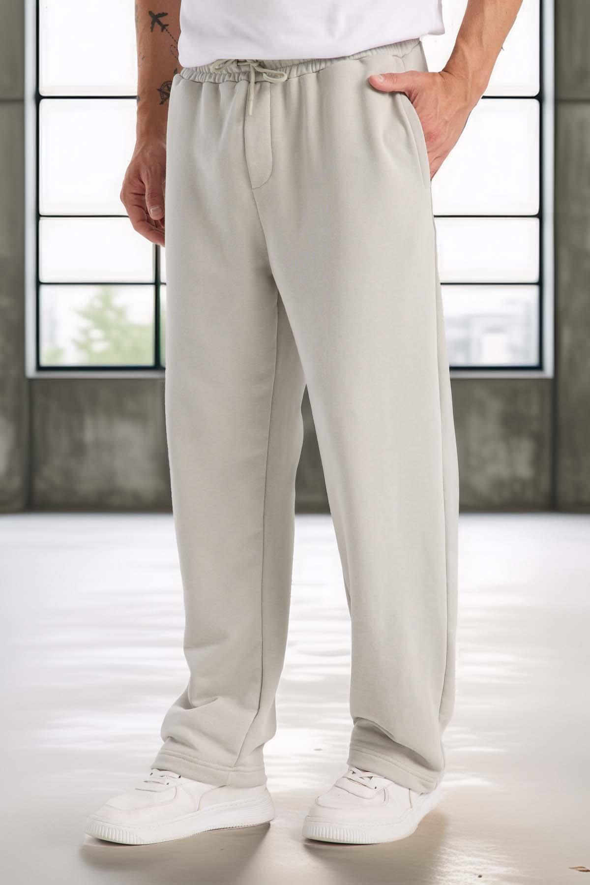 Mendes Baggy Kalıp Diagonal 3 İplik Kumaş Erkek Eşofman Altı Pantolon - Mineral Gri · 3