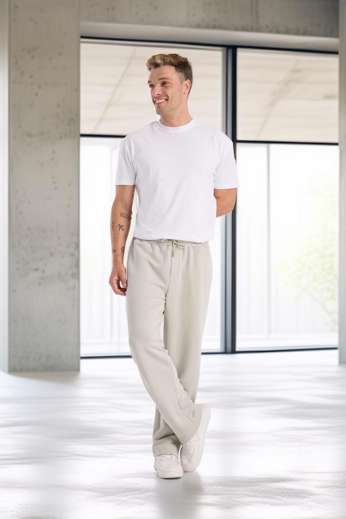 Mendes Baggy Kalıp Diagonal 3 İplik Kumaş Erkek Eşofman Altı Pantolon - Mineral Gri · 7