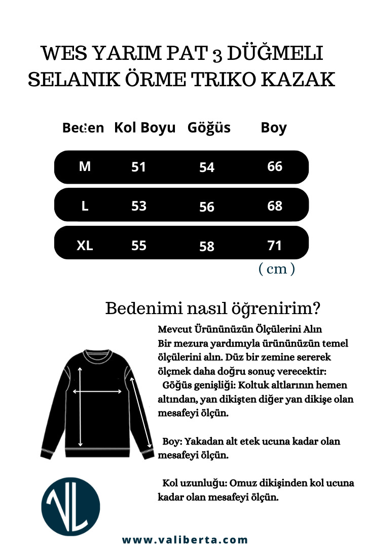 Wes Selanik Örgü 3 Düğmeli Yarım Pat Rahat Kalıp Erkek Triko Kazak - Ekru · 8