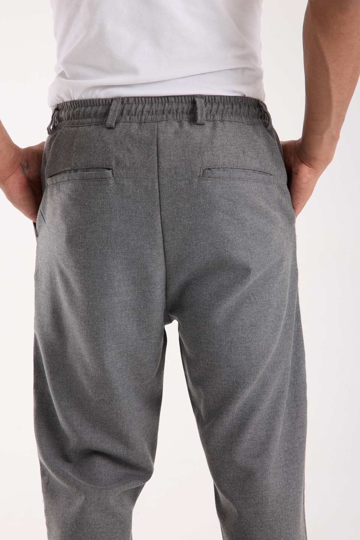Bezayağı Kumaş Relax Fit Duble Paça Jogger Pantolon - Gri · 4