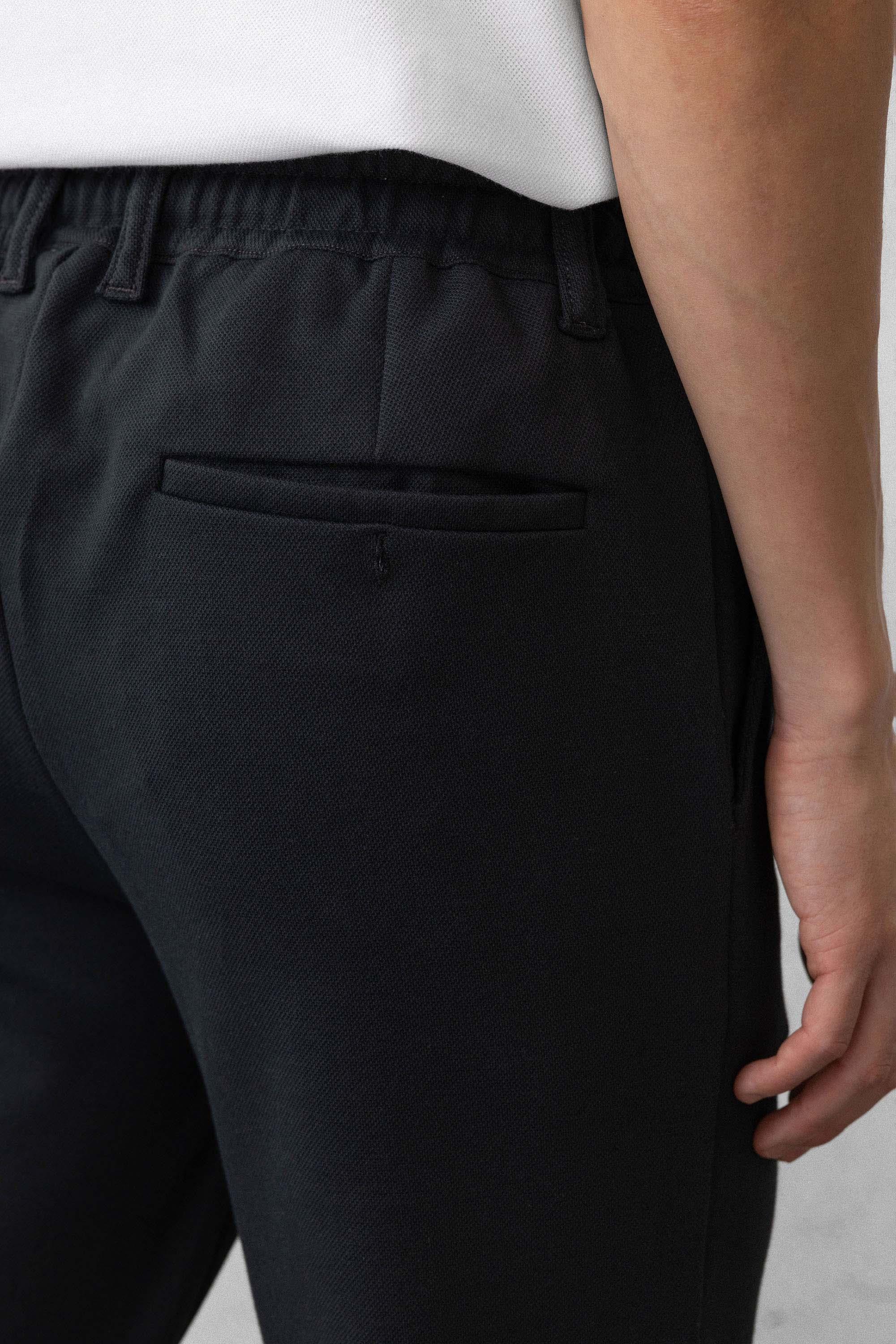 Akira Örme Pike Kumaş Beli Lastikli Fermuarlı Erkek Pantolon - Koyu Gri · 5