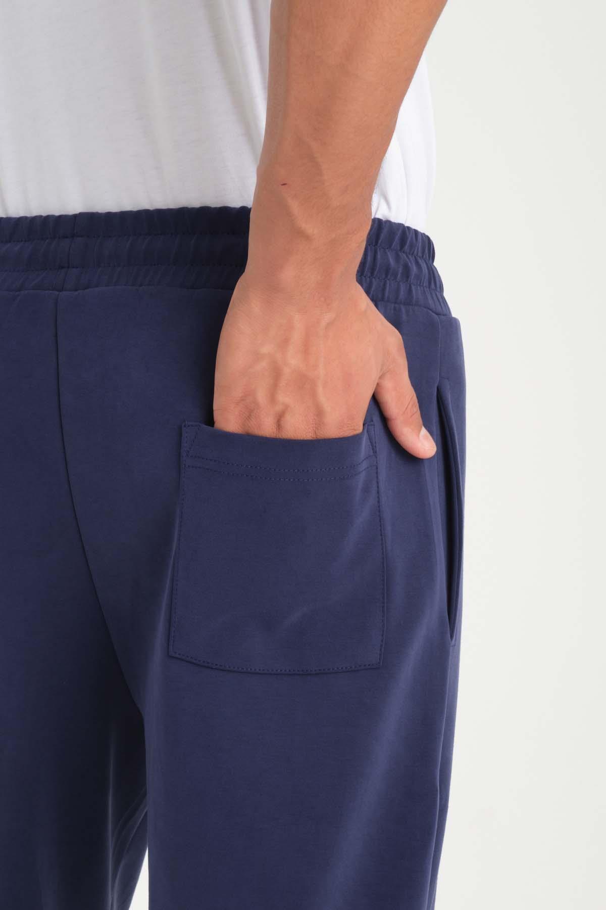 Scuba Modal Kumaş Relaxed Fit Erkek Eşofman Altı Pantolon - Lacivert · 6