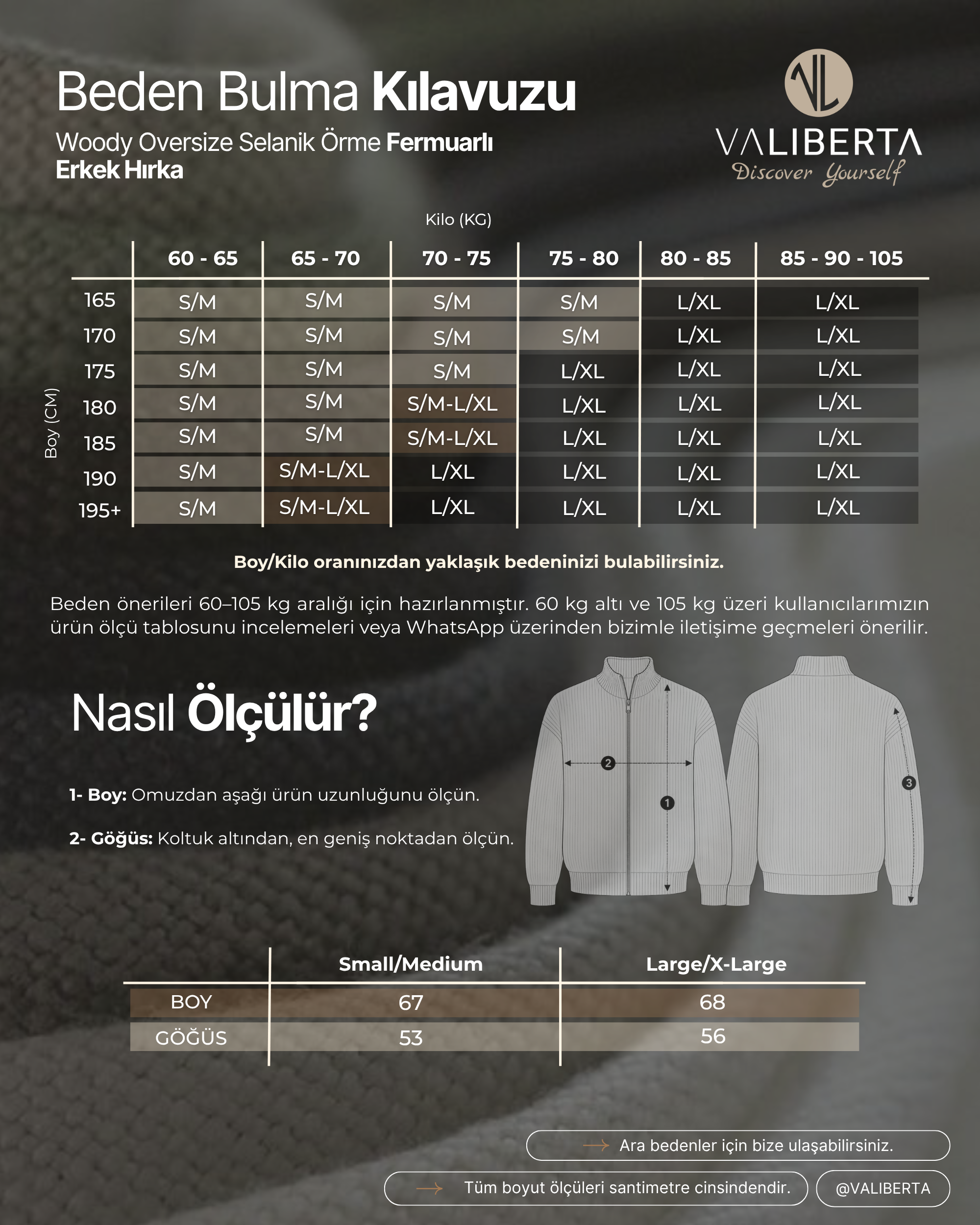 Woody Oversize Selanik Örme Fermuarlı Erkek Hırka- Füme · 8