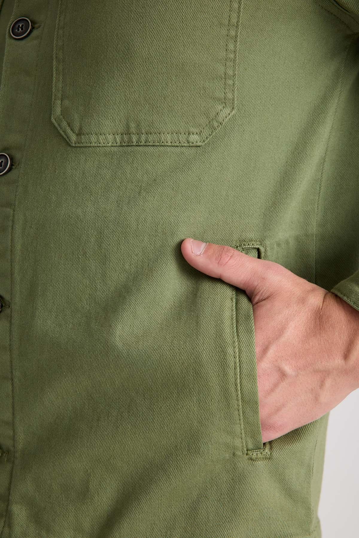 Brad Gabardin Kumaş Yan Cepli Erkek Kot Ceket - Haki · 7