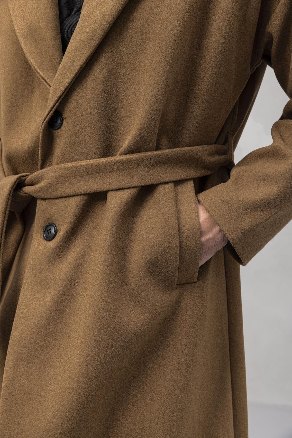 Carlo Oversize Kaşe Kumaş Yan Cepli Kışlık Erkek Kaban - Camel · 3
