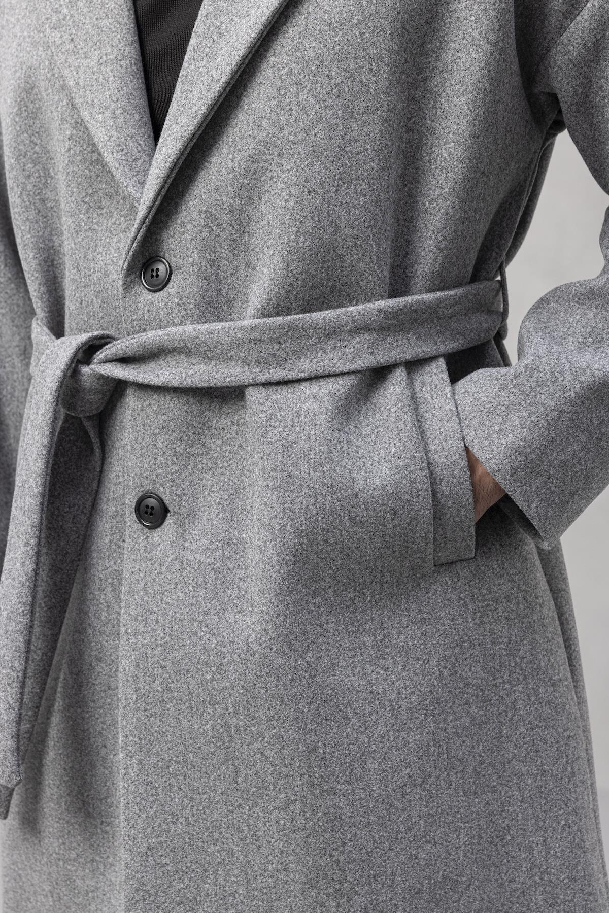 Carlo Oversize Kaşe Kumaş Fileto Cepli Kışlık Erkek Kaban - Gri · 3