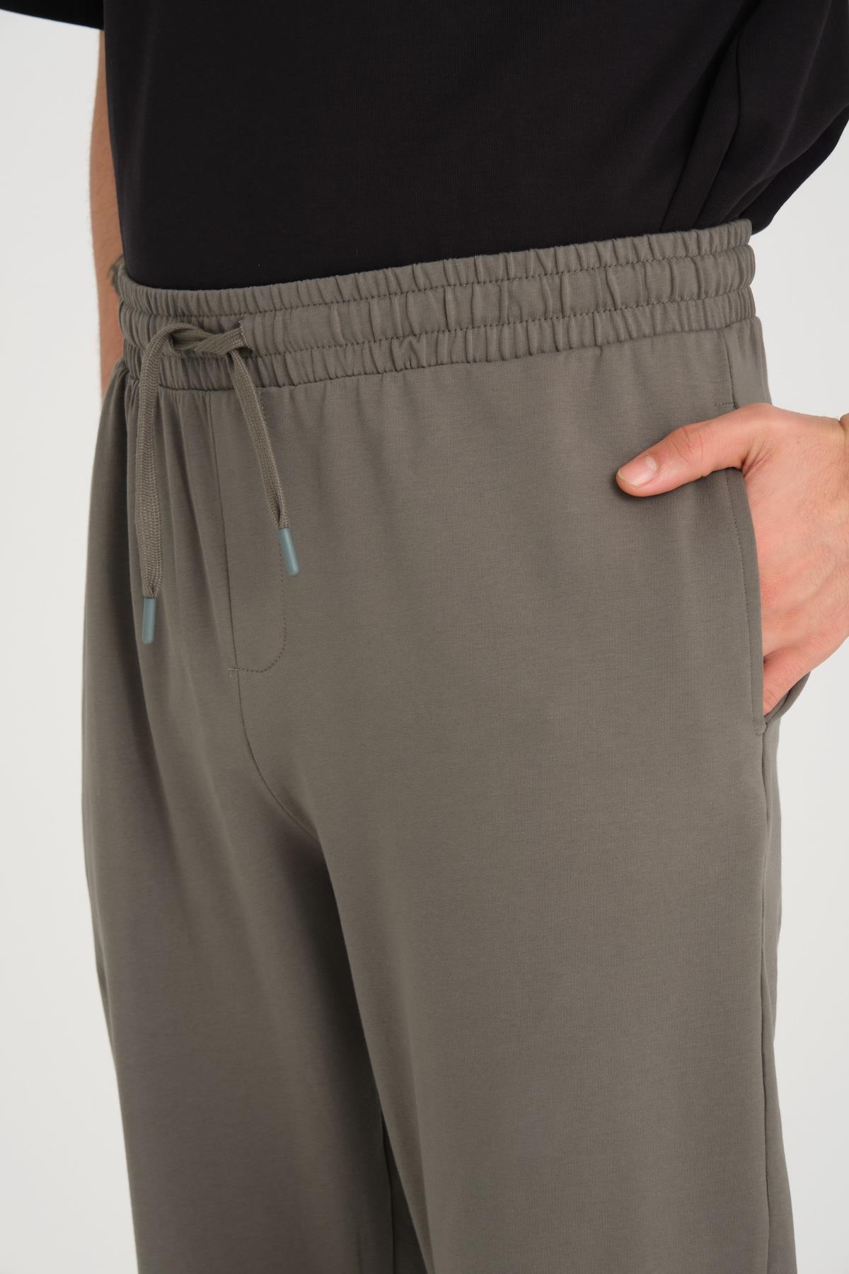 İki İplik Baggy Kalıp Eşofman Altı/Pantolon - Avcı Yeşili · 3