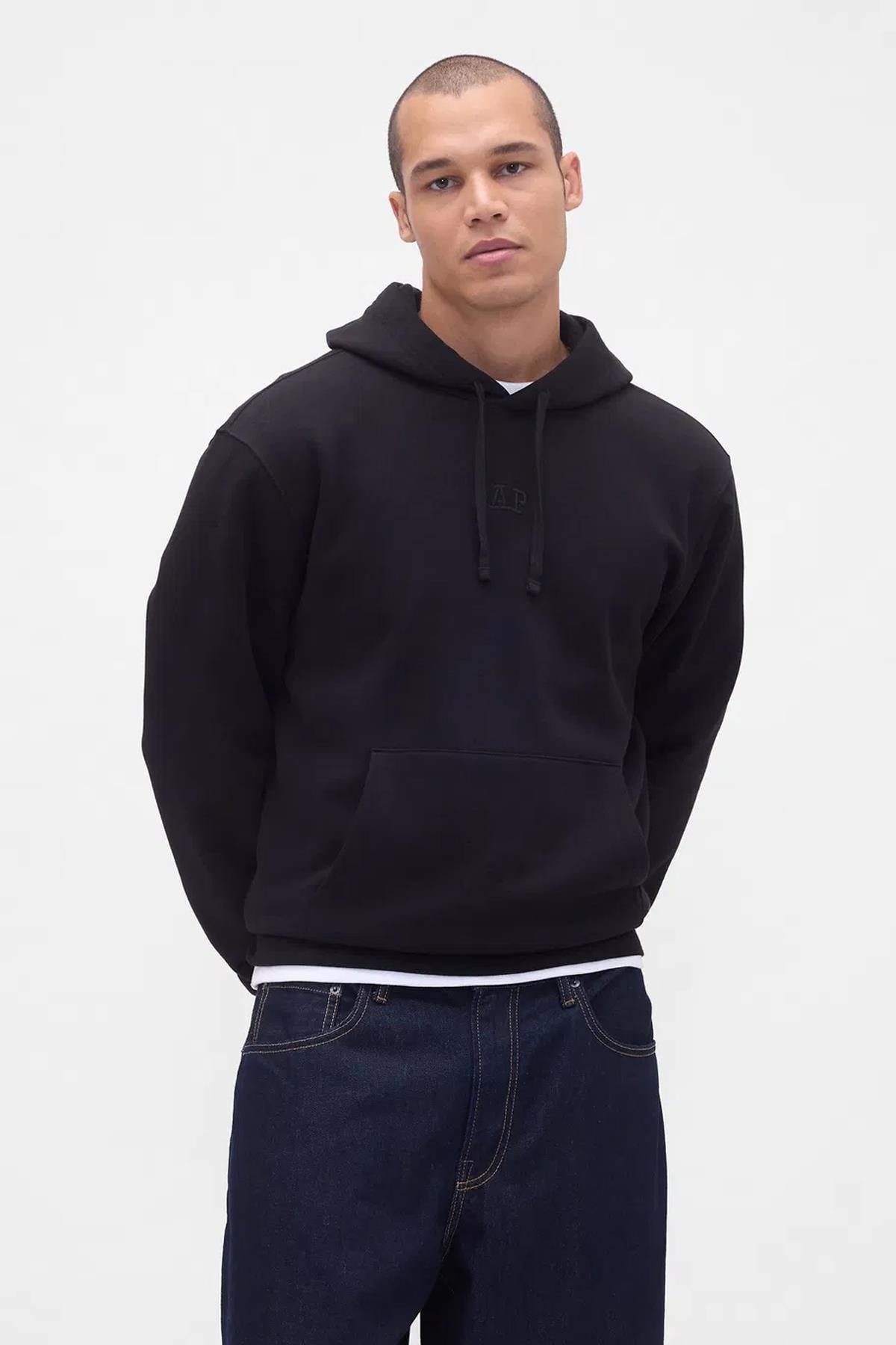 Gap V-Frch Tonal Mini Logo Erkek Sweatshirt 795625004