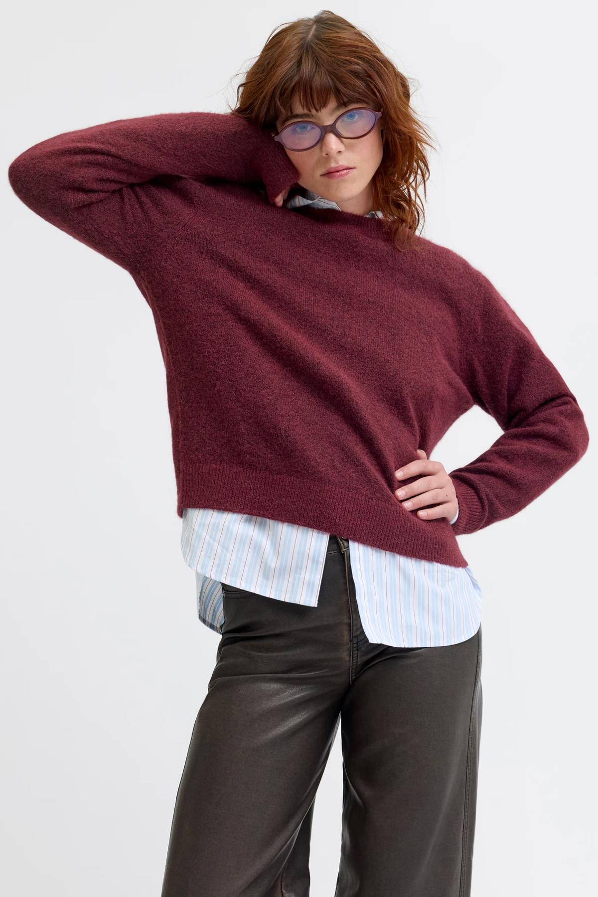 Jack & Jones Jxevi Crew Neck Knit Kadın Kazak