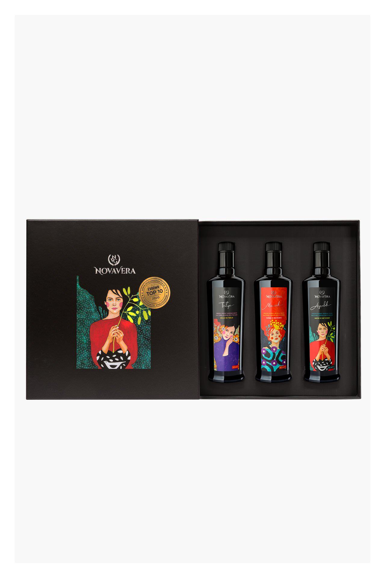 Nova Vera Hediye Seti Özel Kutusunda (3lü) 500 ML Şişe