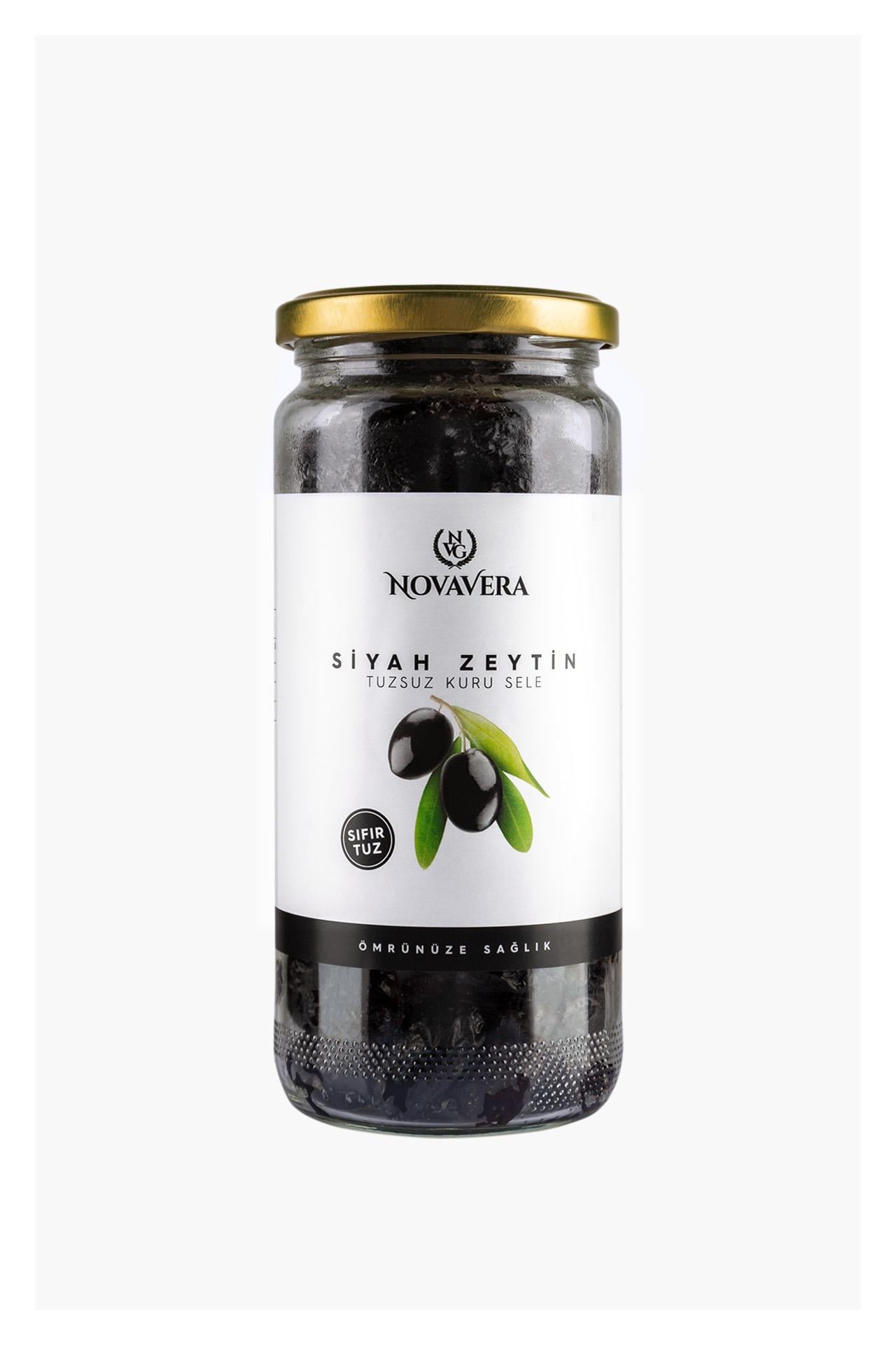 Tuzsuz Kuru Sele Siyah Zeytin 500 ml