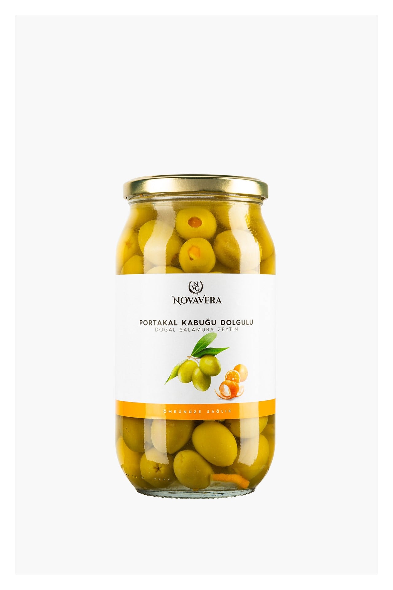 Yeşil Zeytin Portakal Kabuğu Dolgulu 1 LT