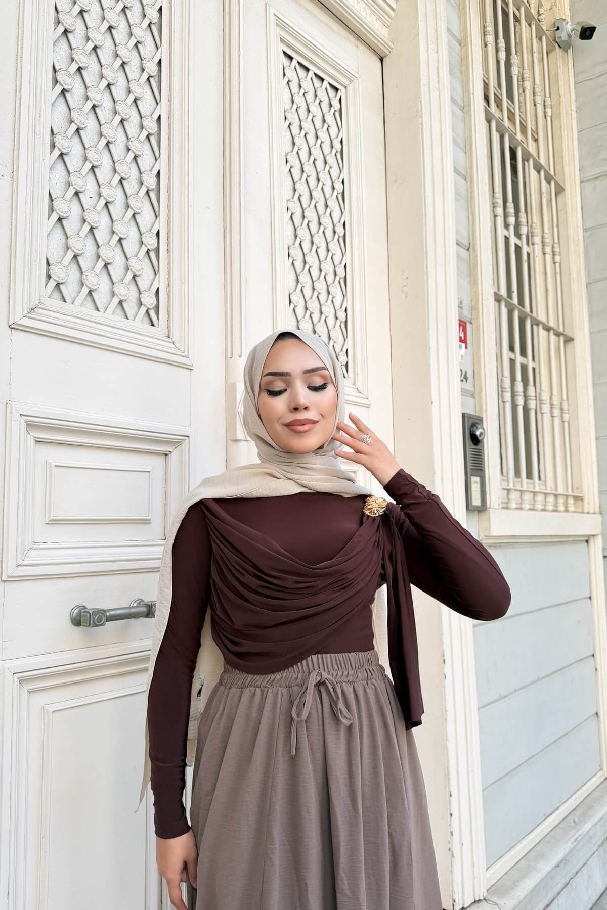 BLUZ - KAHVERENGİ