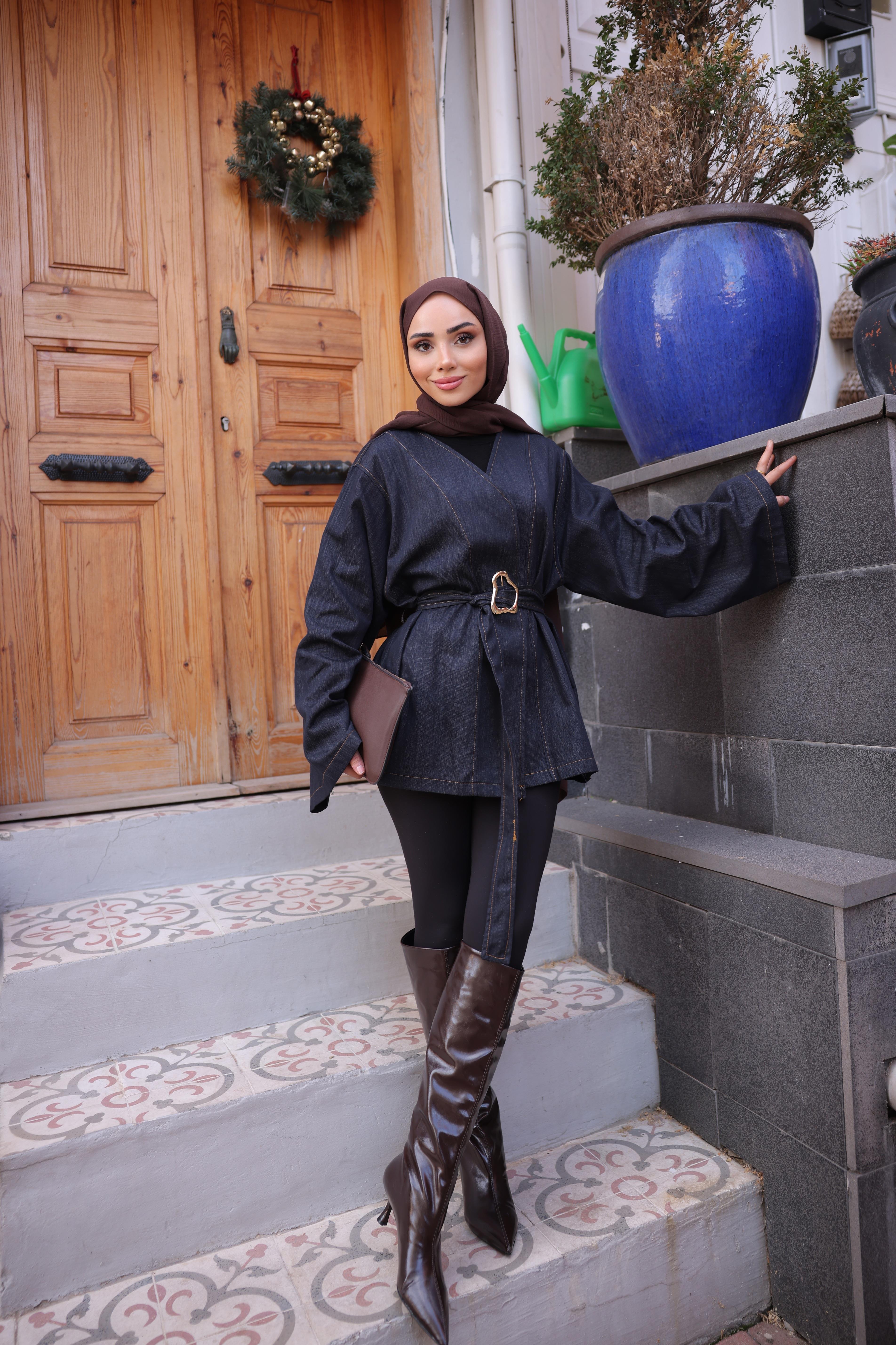 TENSEL KİMONO - LACİVERT