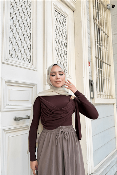BLUZ - KAHVERENGİ