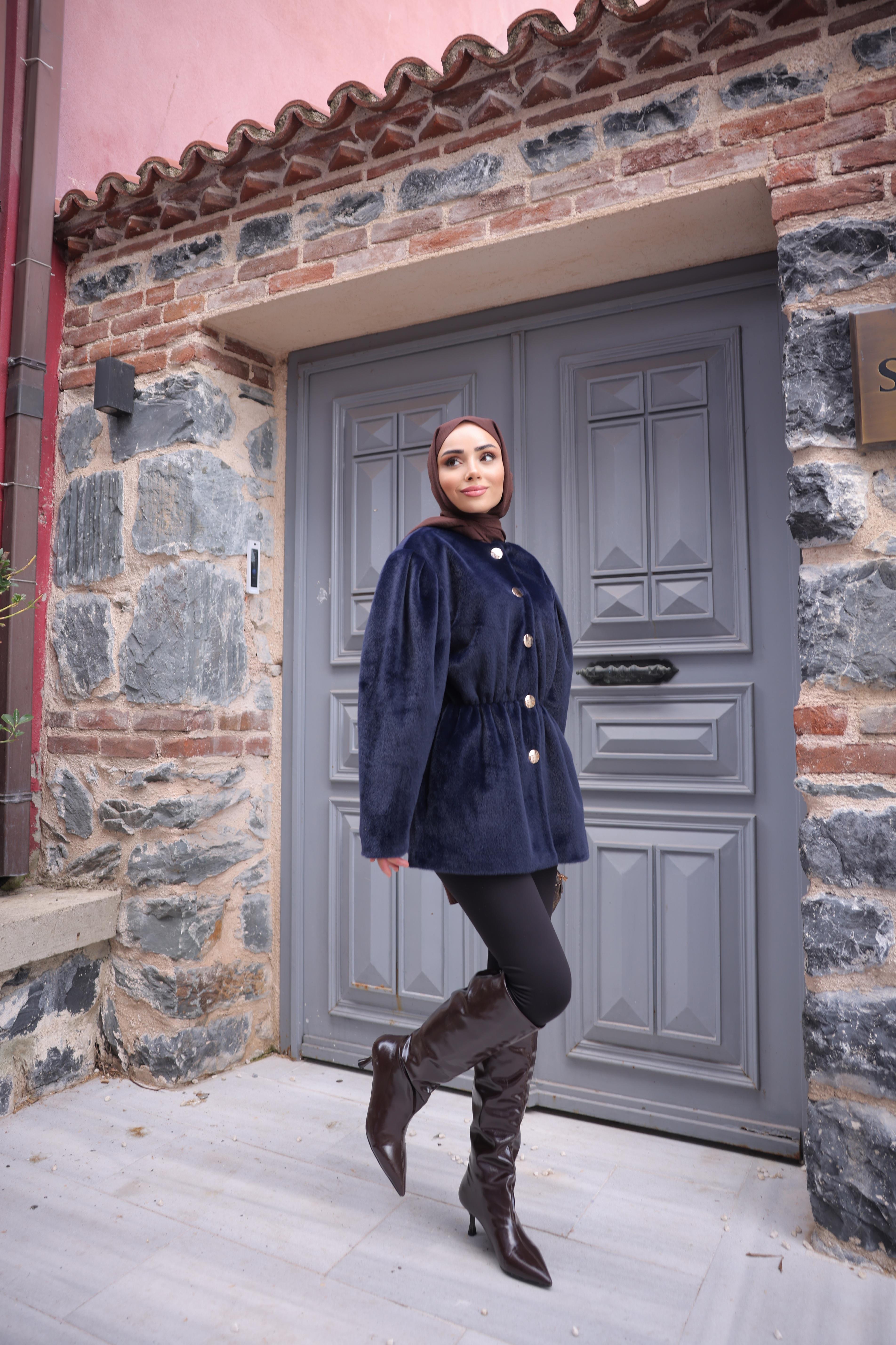 FOK KAŞE CEKET - LACİVERT