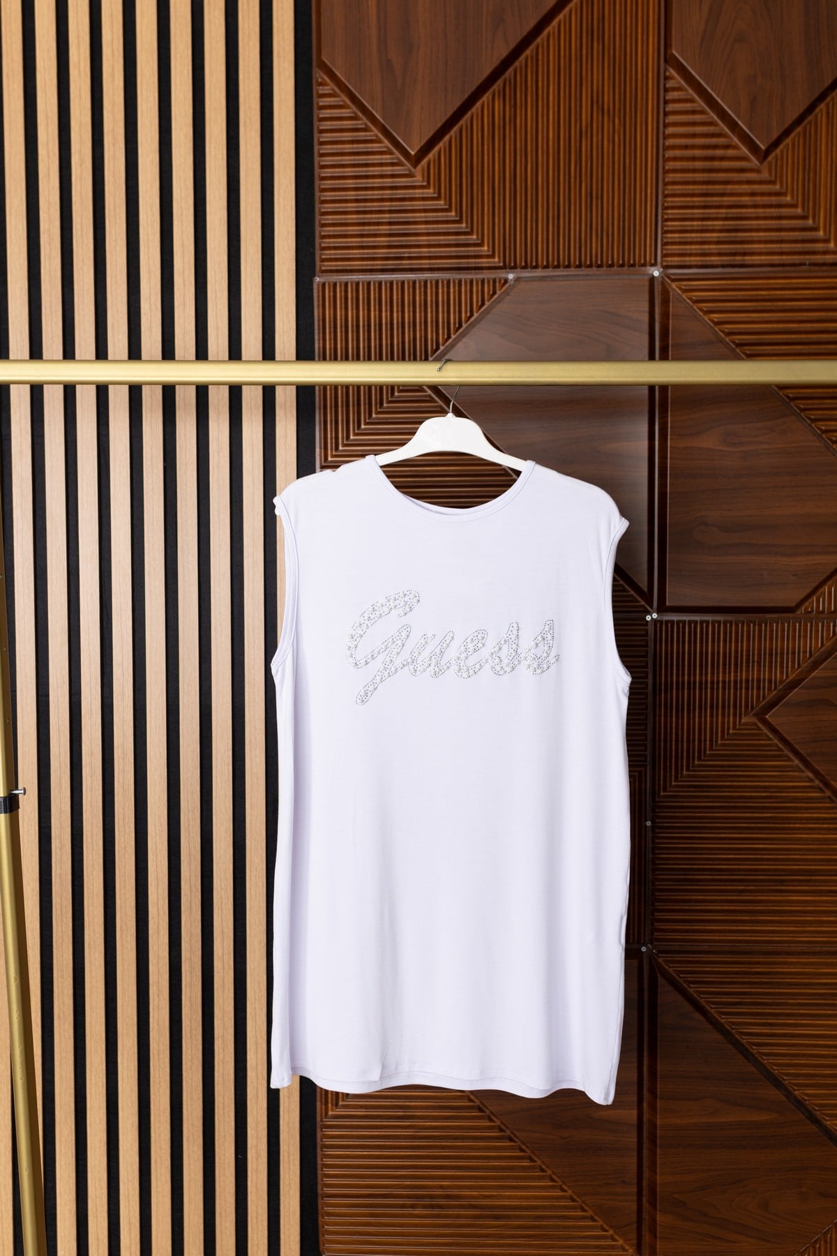 GUESS SIFIRKOL TUNİK - BEYAZ