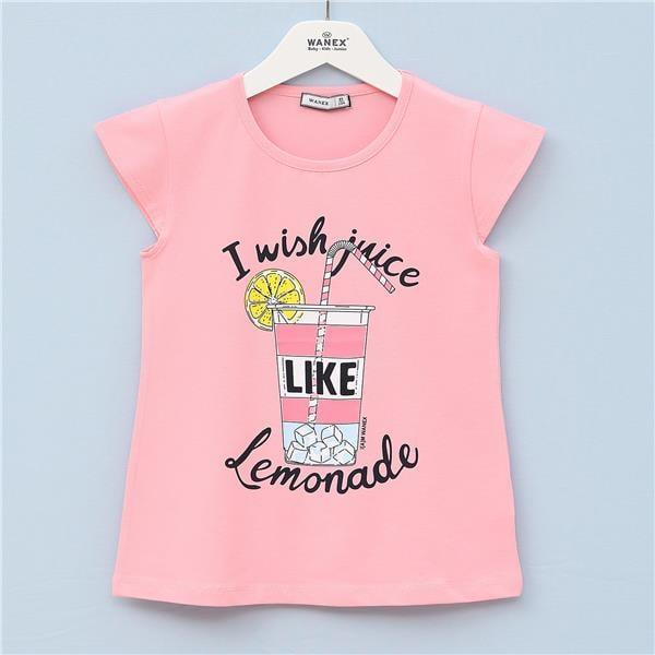 KIZ ÇOCUK Kısa Kol Yazlık Tişört  - (9 Yaş-14 Yaş) - 31795 - Pembe