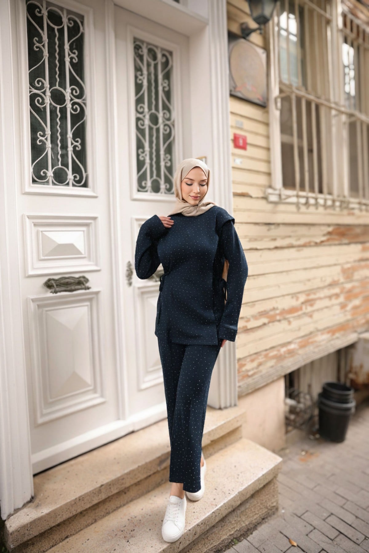 TAŞLI İKİLİ TAKIM - LACİVERT