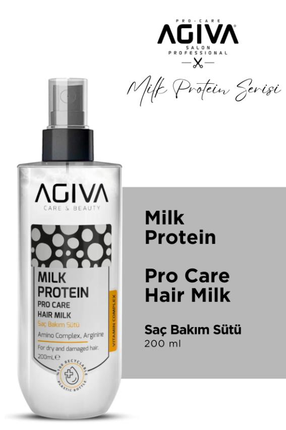 Agiva Milk Protein Saç Bakım Sütü – Kuru ve Yıpranmış Saçlar İçin Onarıcı Bakım 200 ml