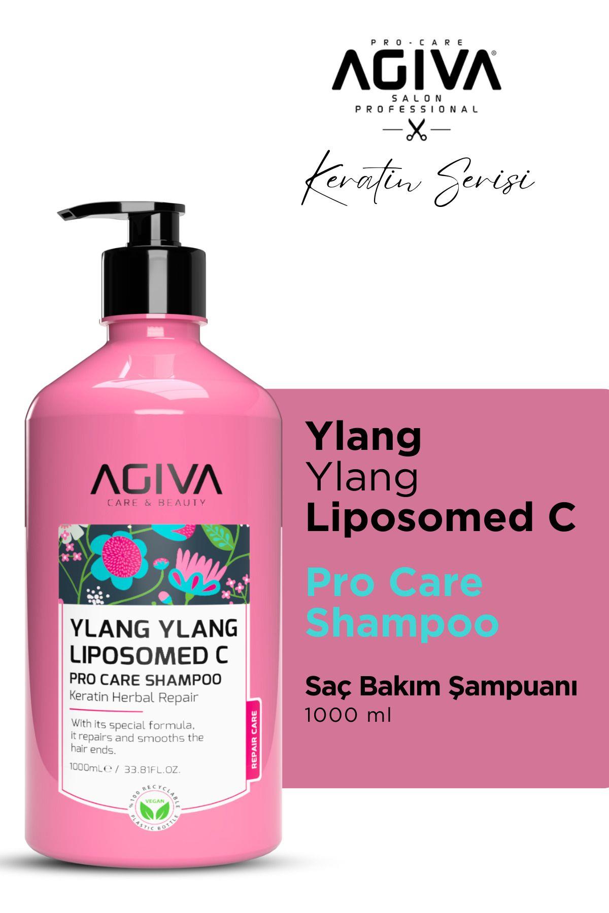 Agiva Ylang Ylang Liposomed C Saç Bakım Şampuanı 1000 ml - Keratin Onarım & Pürüzsüzleştirici