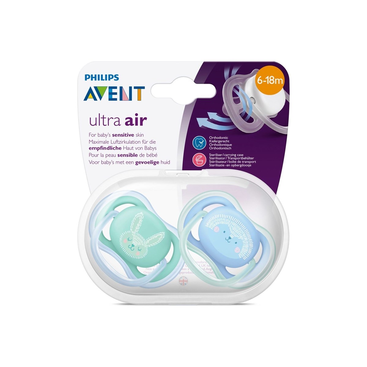 Avent Ultra Air Emzik 6-18 Ay Erkek - Desenli