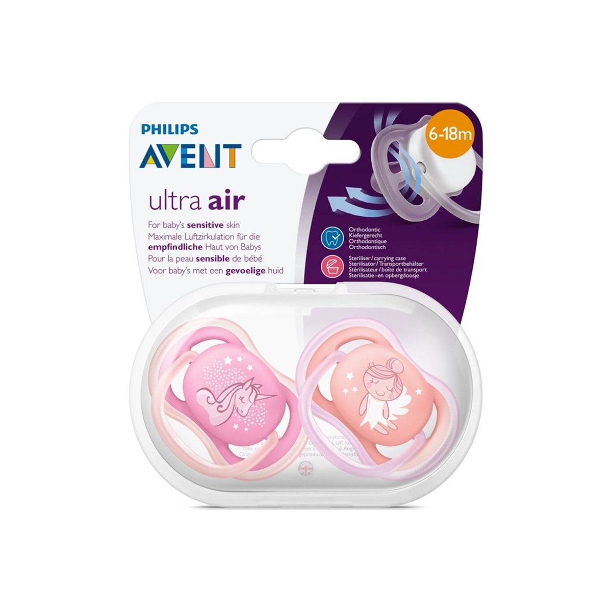 Avent Ultra Air Emzik 6-18 Ay Kız - Desenli