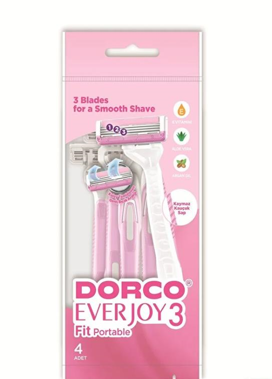 Dorco Everjoy 3 Bıçaklı Fit Portatable 4'lü Paket
