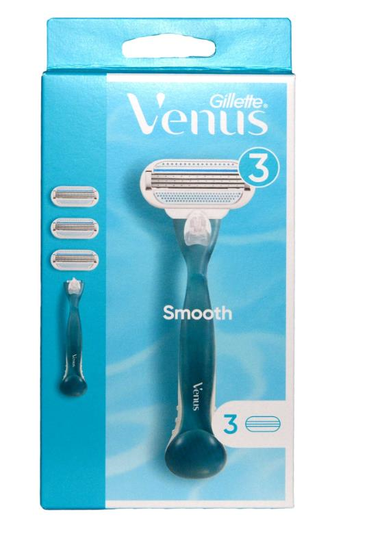 Gillette Venüs Smooth Kadın Tıraş Makinesi + 3 Yedek Tıraş Bıçağı