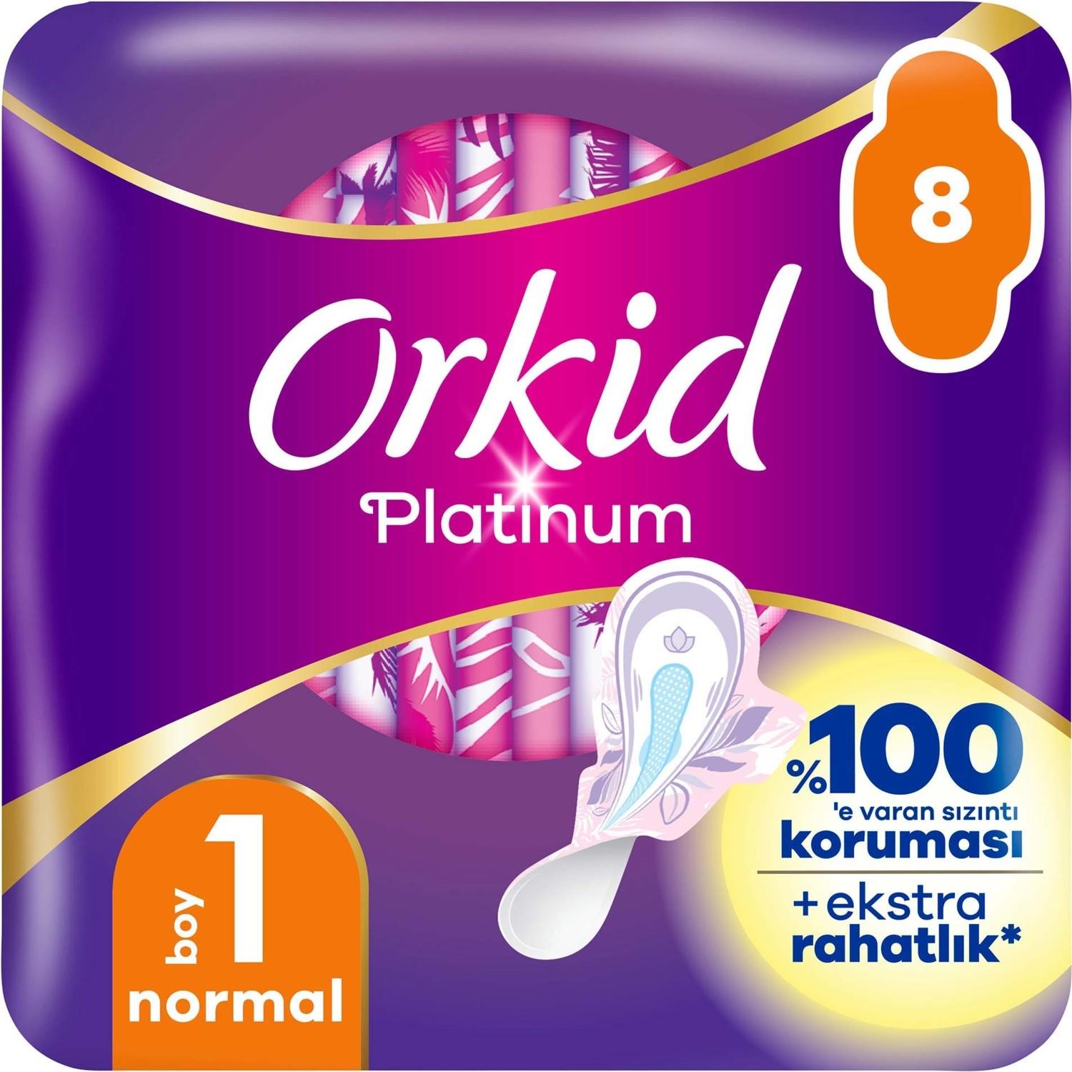 Orkid  Platinum Hijyenik Ped Normal Tekli Paket 8 Ped
