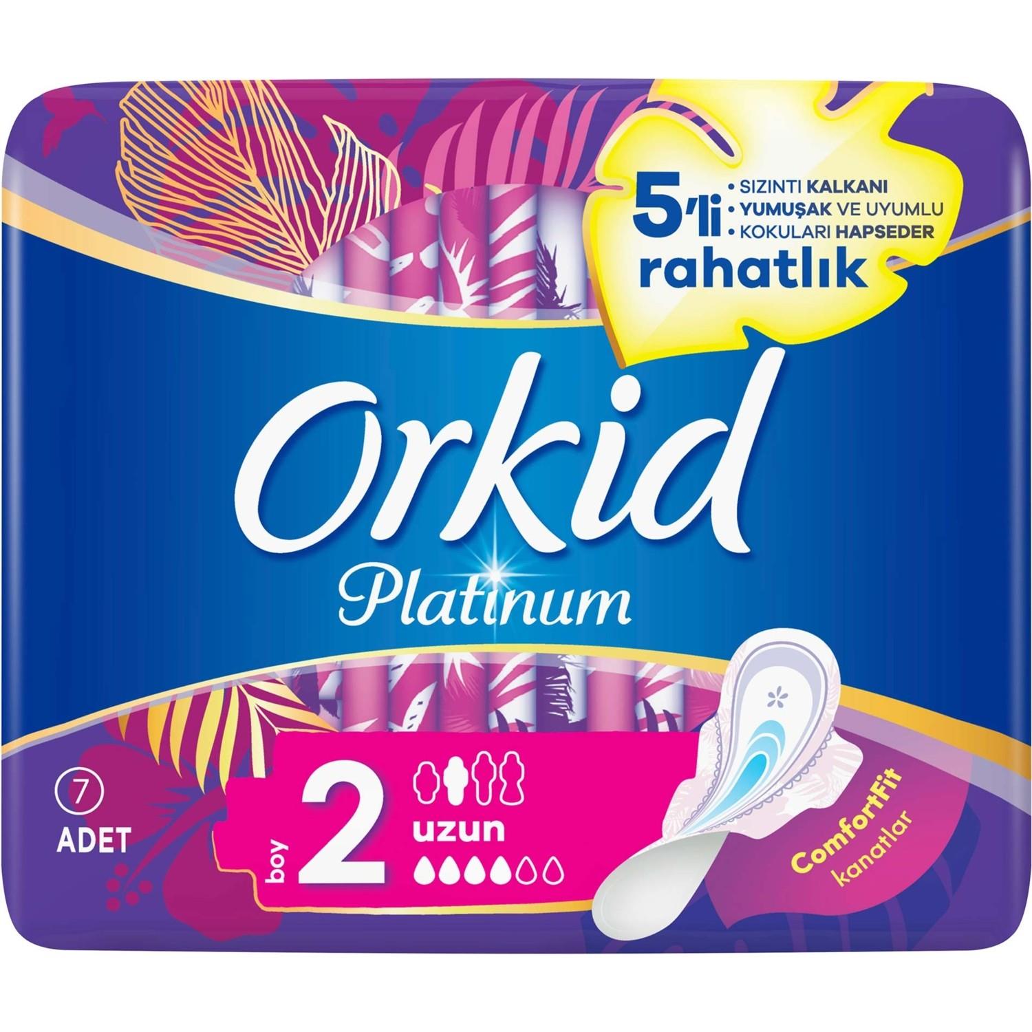 Orkid  Platinum Hijyenik Ped Uzun Tekli Paket 7'li