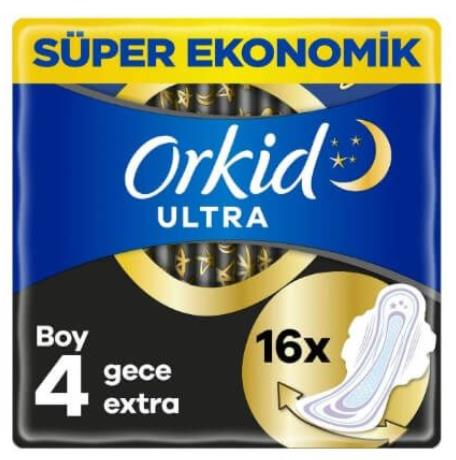 Orkid Ultra Ekstra Hijyenik Ped Gece Ekstra 16'lı