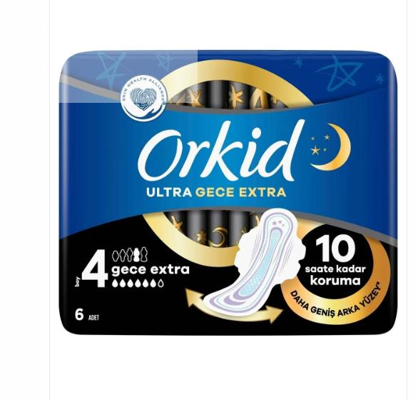 Orkid Ultra Extra Hijyenik Ped Gece Extra Tekli Paket 6'lı