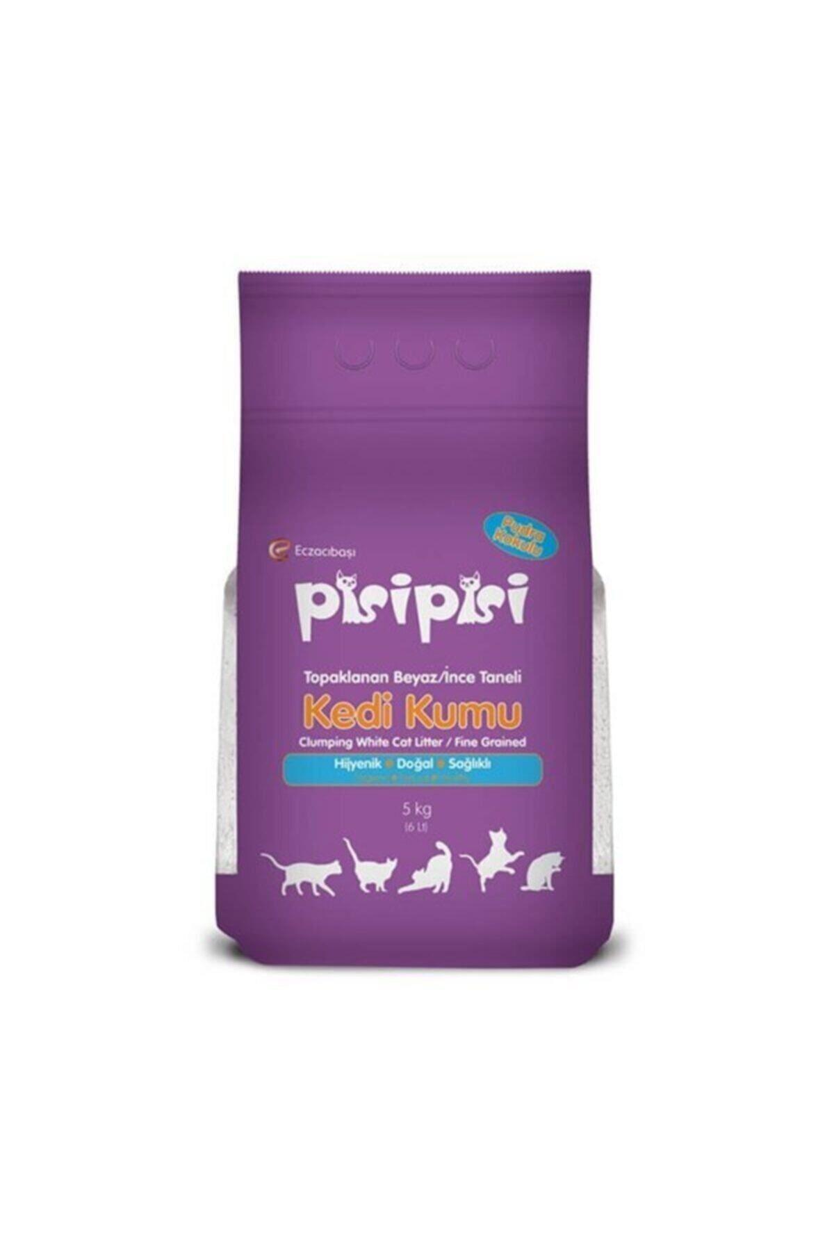 Pisipisi Pudralı Topaklanan Bentonit Kedi Kumu İnce 5 Kg
