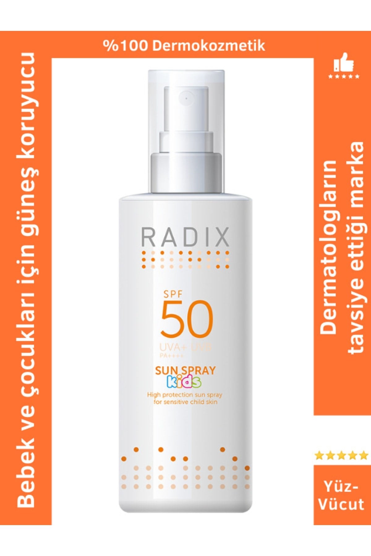Radix Bebek Ve Çocuklar Için Güneş Koruyucu Krem Spf50 - Sun Spray Kids 150ml 