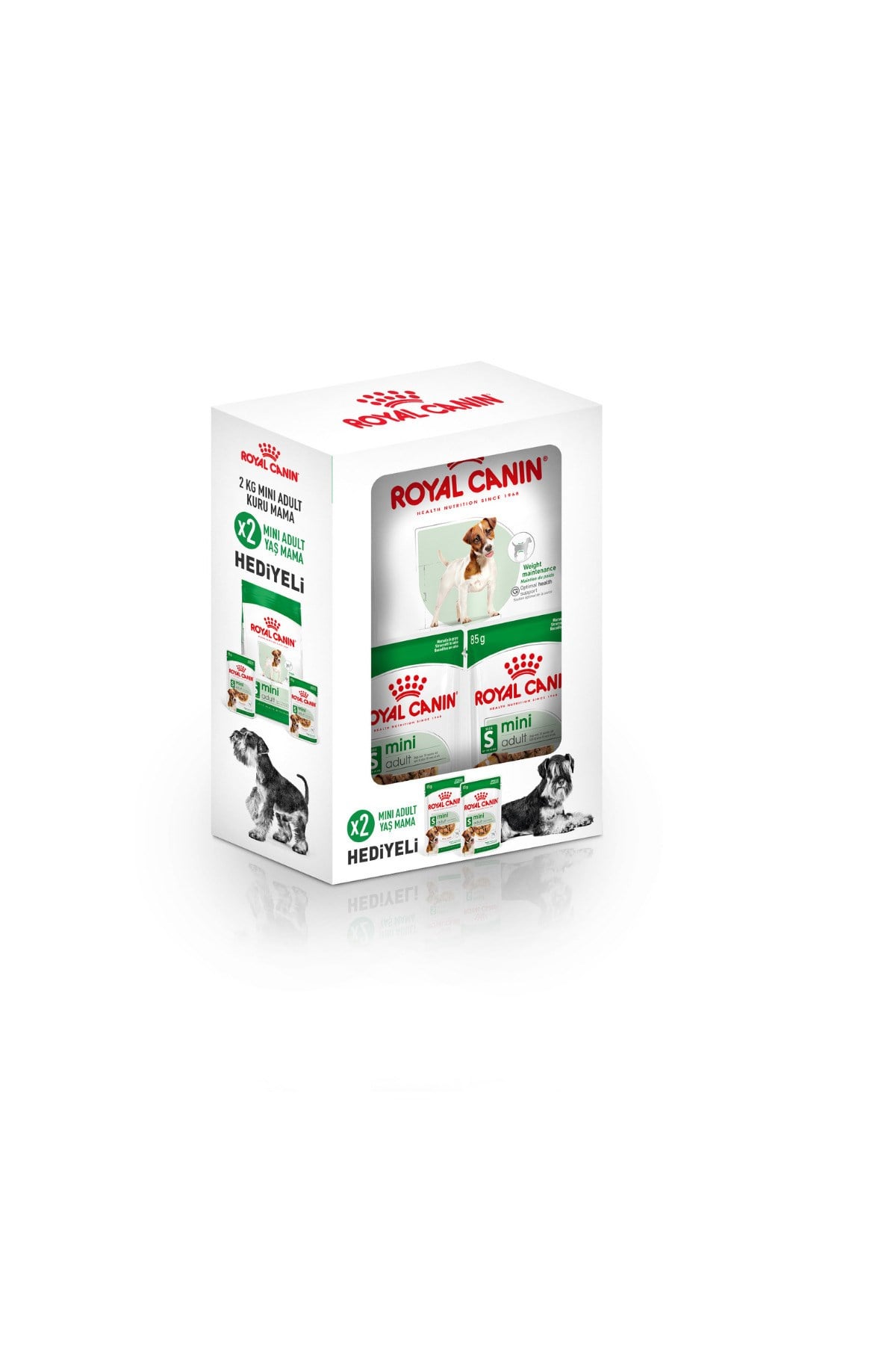 Royal Canin Mini Adult Köpek Maması 2 Kg + 2 Adet Yaş Mama Hediye