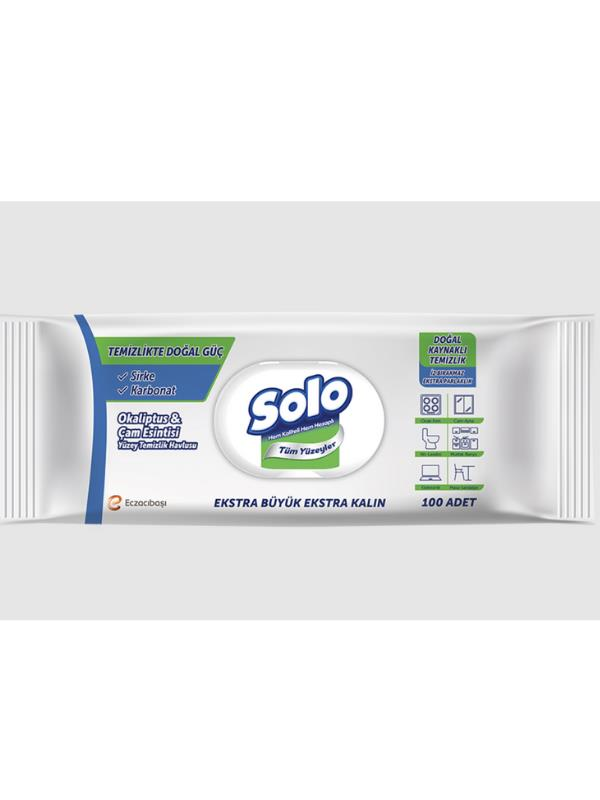 Solo Doğal Güç Okaliptus & Çam Esintisi Yüzey Temizleme Mendili 100 Yaprak