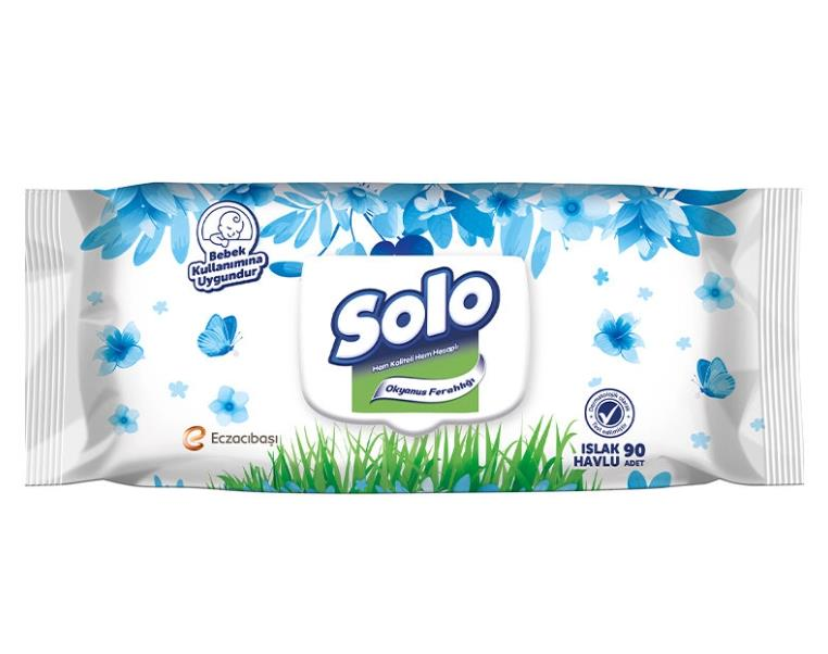 Solo Okyanus  Ferahlığı 90 Yaprak Kapaklı Islak Mendil