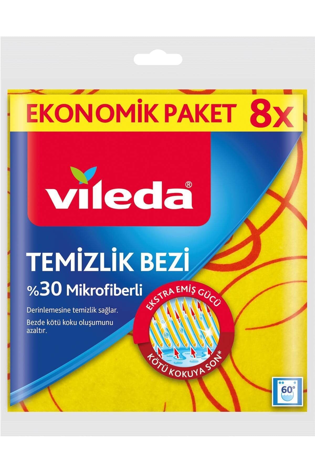 Vileda 8'li  %30 Mikrofiberli Mutfak Bezi