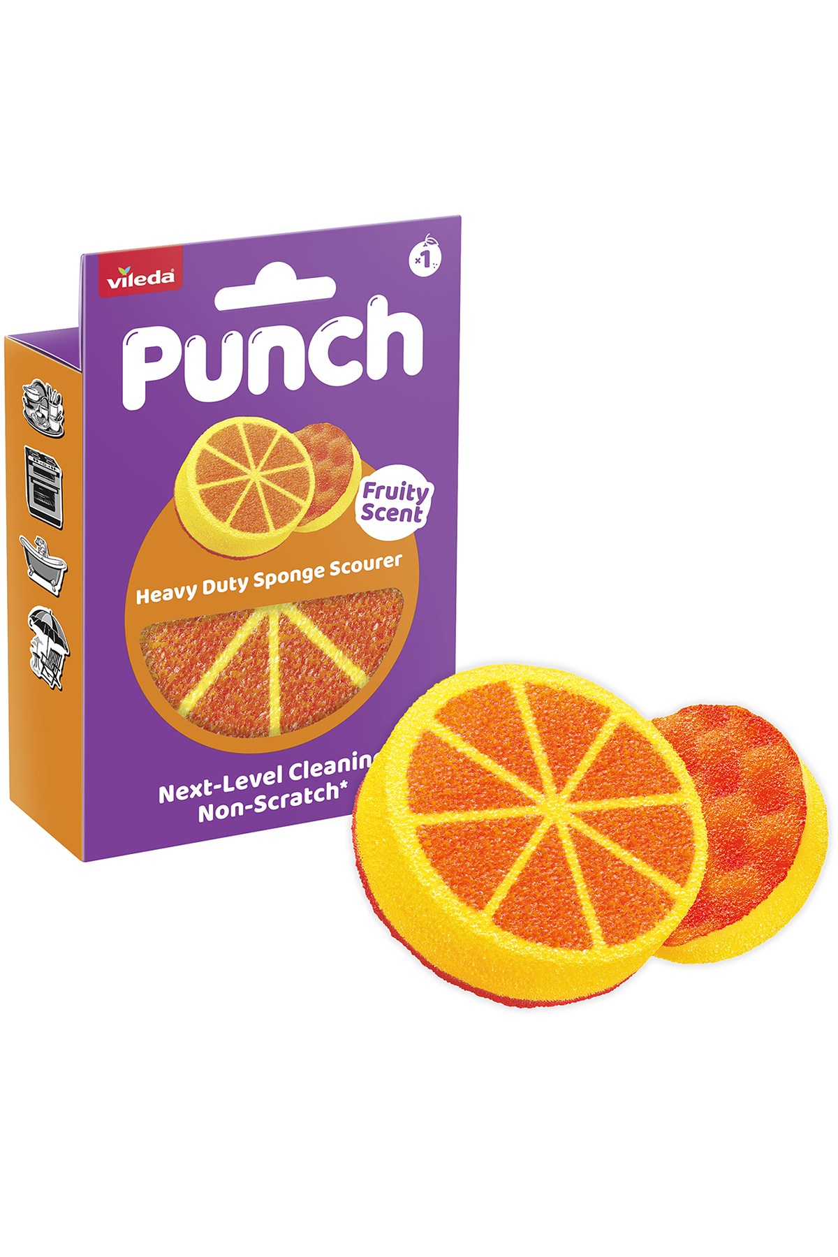 Vileda Punch Portakal Kokulu Çizmez Sünger