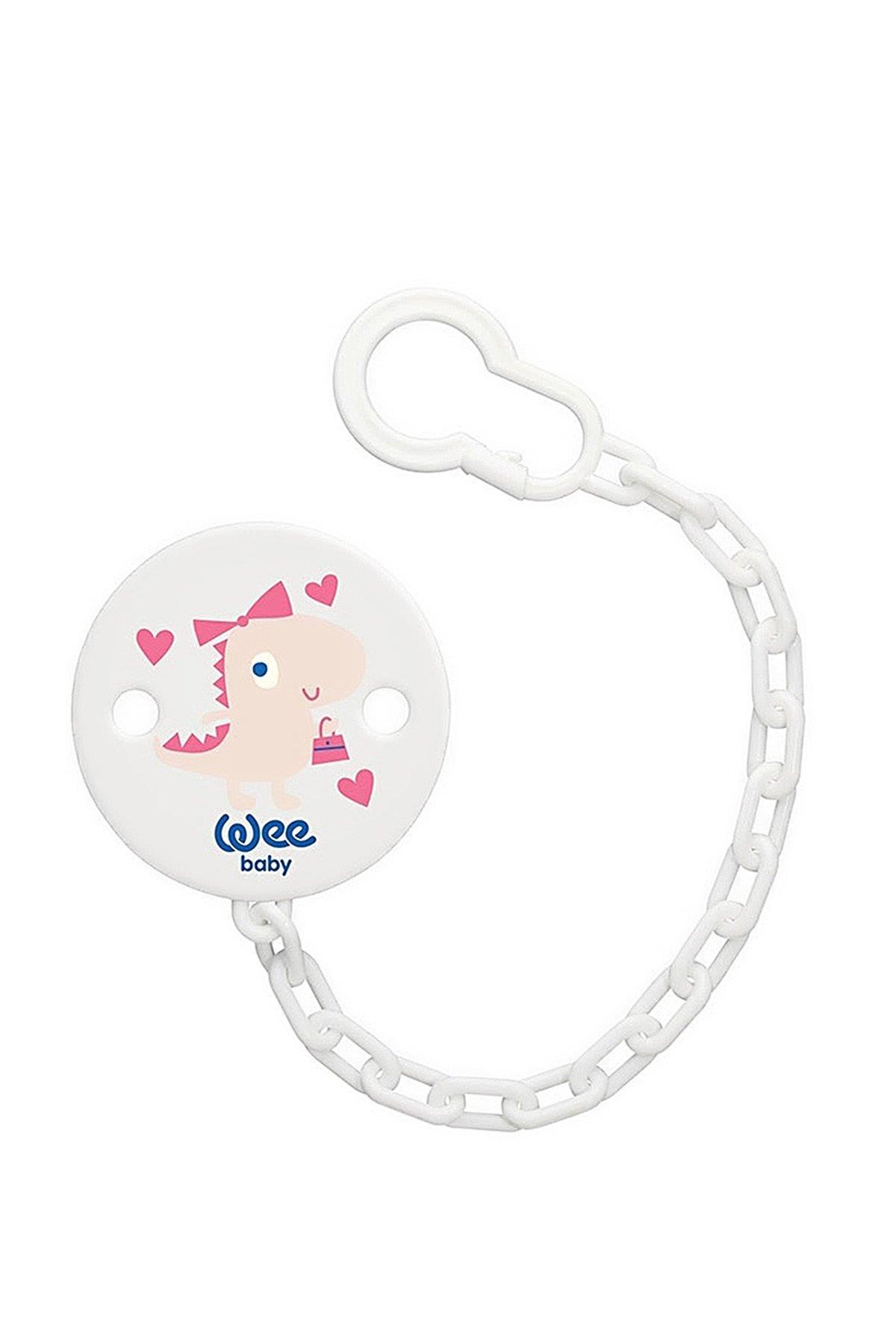 Wee Baby Desenli Emzik Askısı Pembe Dinazor